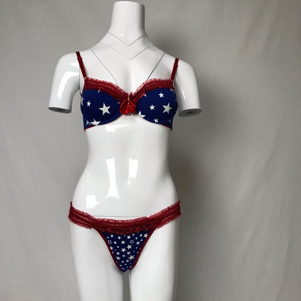 4th of July WONDER WOMAN bra and thong lingerie